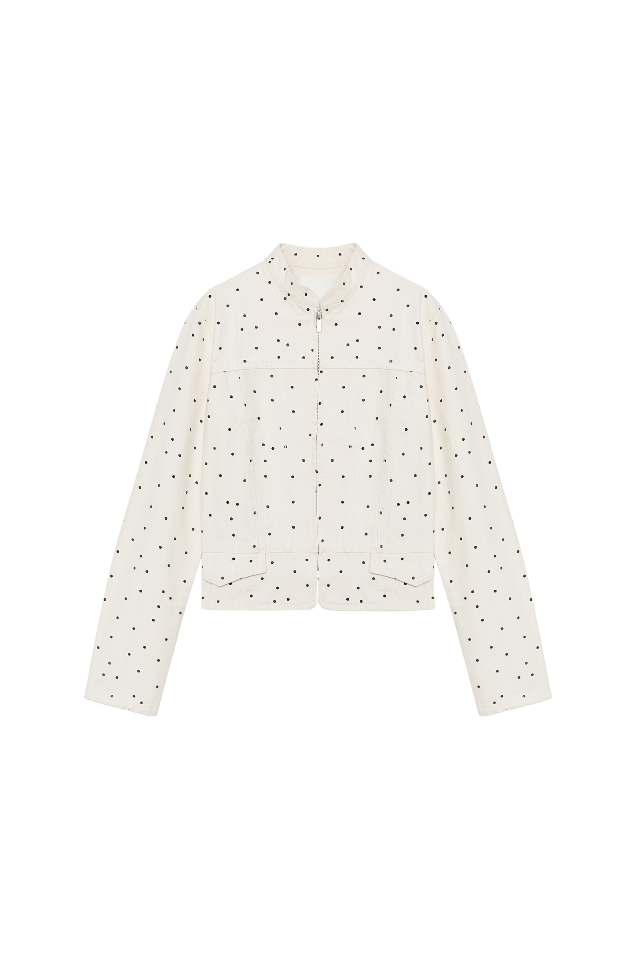 VESTE CINTREE À POIS